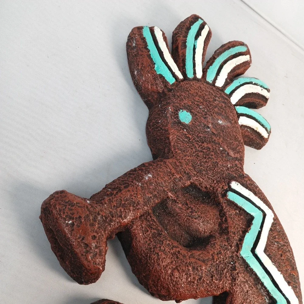 Large Kokopelli Folk Art Good Luck Fortune Dancer Chalkware Wall Hang 18